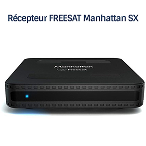 Rcepteur dcodeur satellite HD FREESAT Manhattan SX, 200 chanes satellite anglaises, 13 chanes HD anglaises, sans abonnement